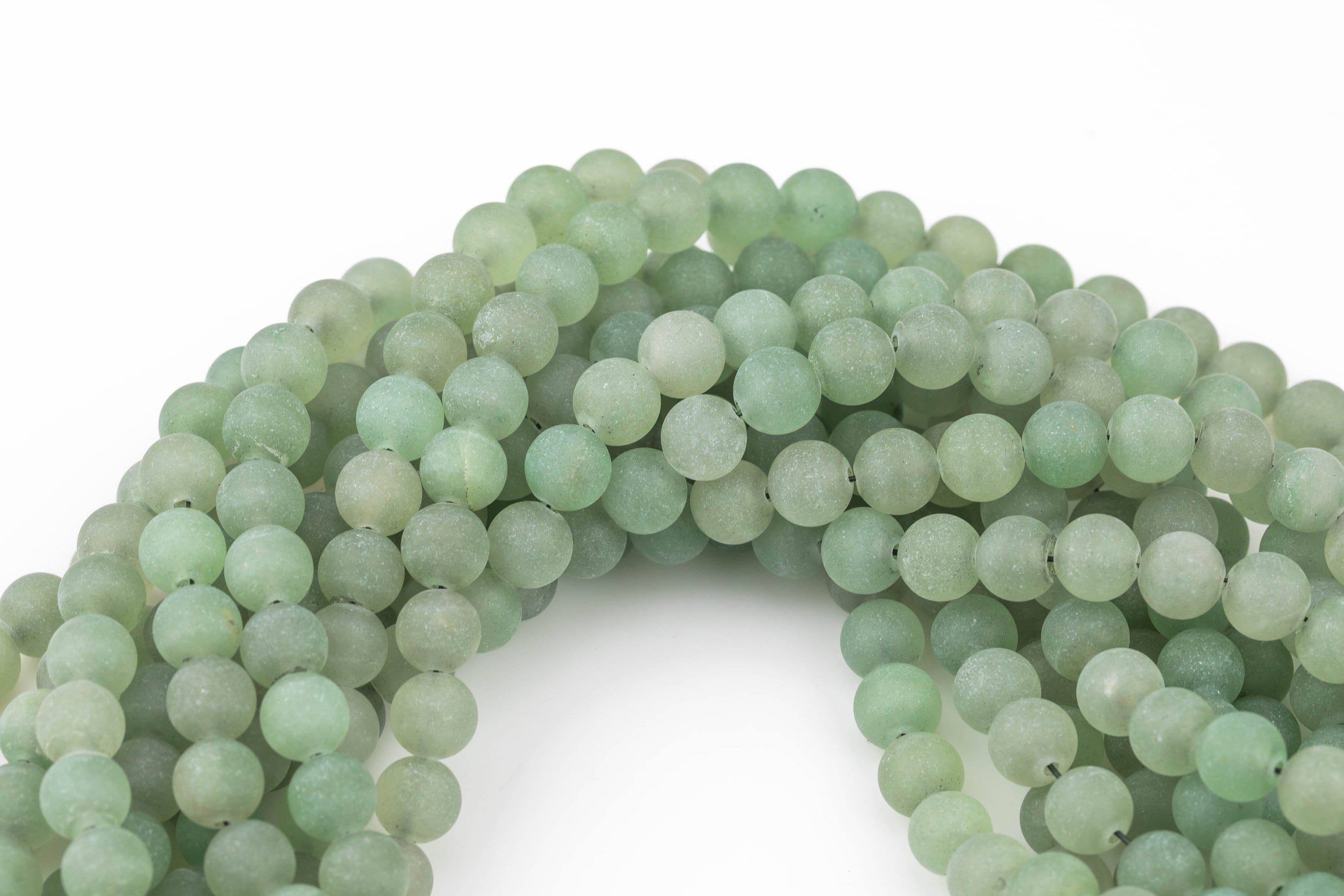 10 Stück Natürliche Echte Aventurin Halbedelstein Perlen Runde zum Auffädeln 