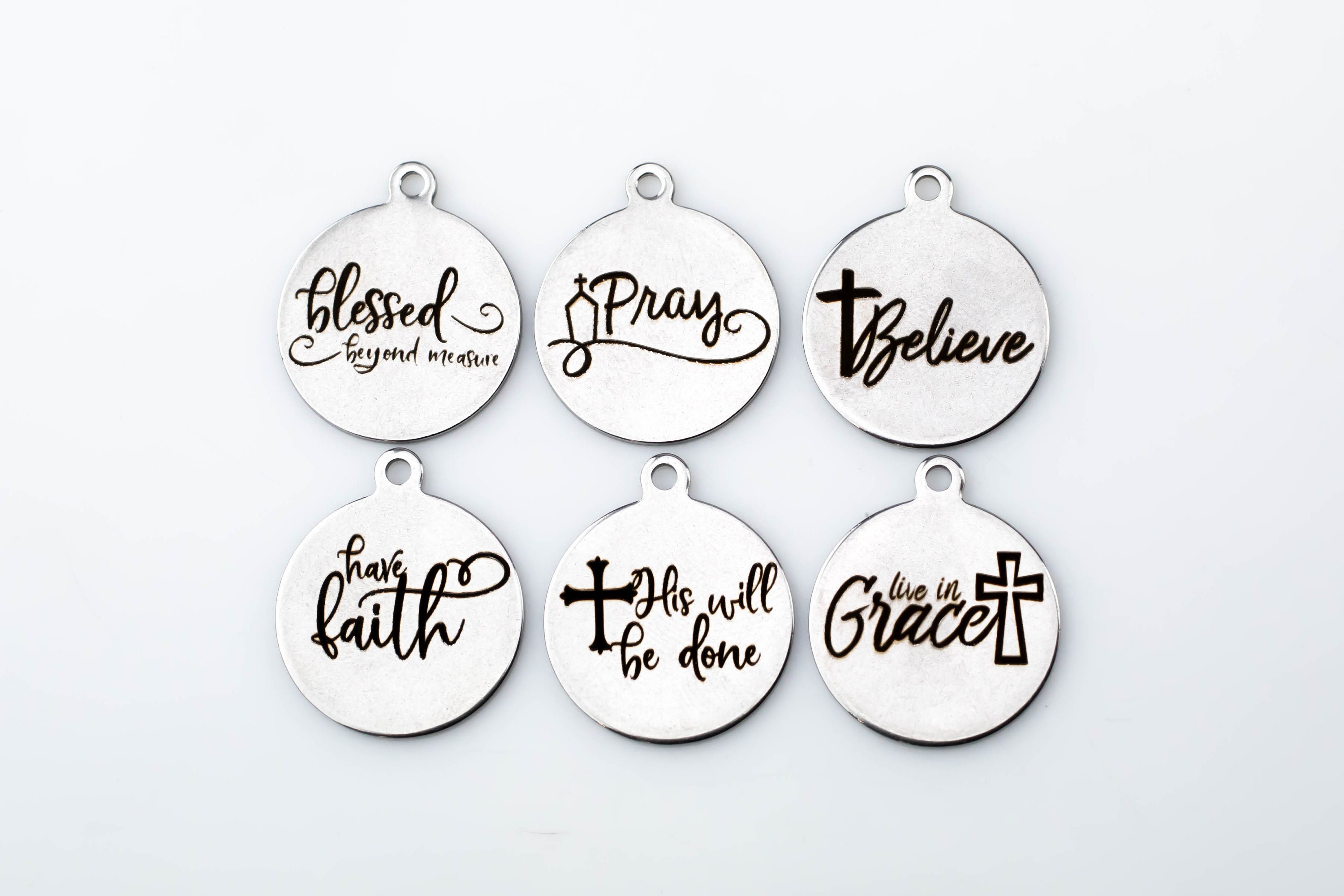 Stainless Steel Charms Religious Christian Charms Collection Etsy