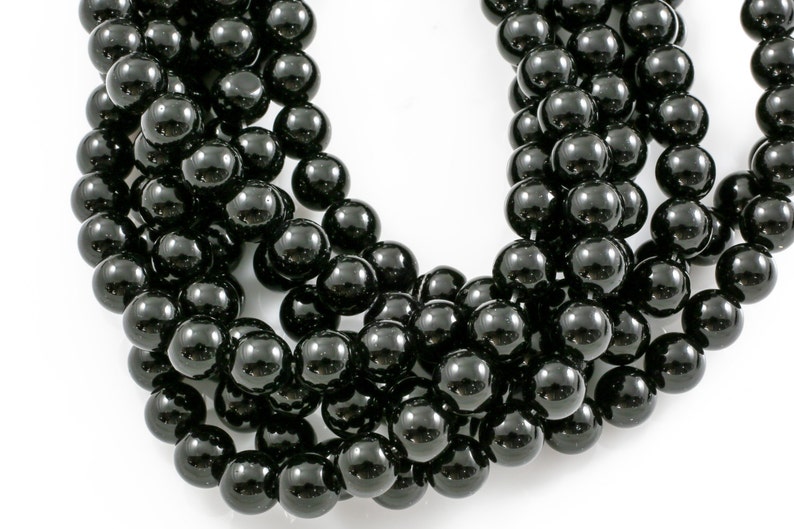 Onyx beads AAA grade black round beads, 3mm 4mm 6mm 8mm 10mm 12mm 14mm 16mm gem stone beads strand, genuine loose stone beads Full 15.5 image 6