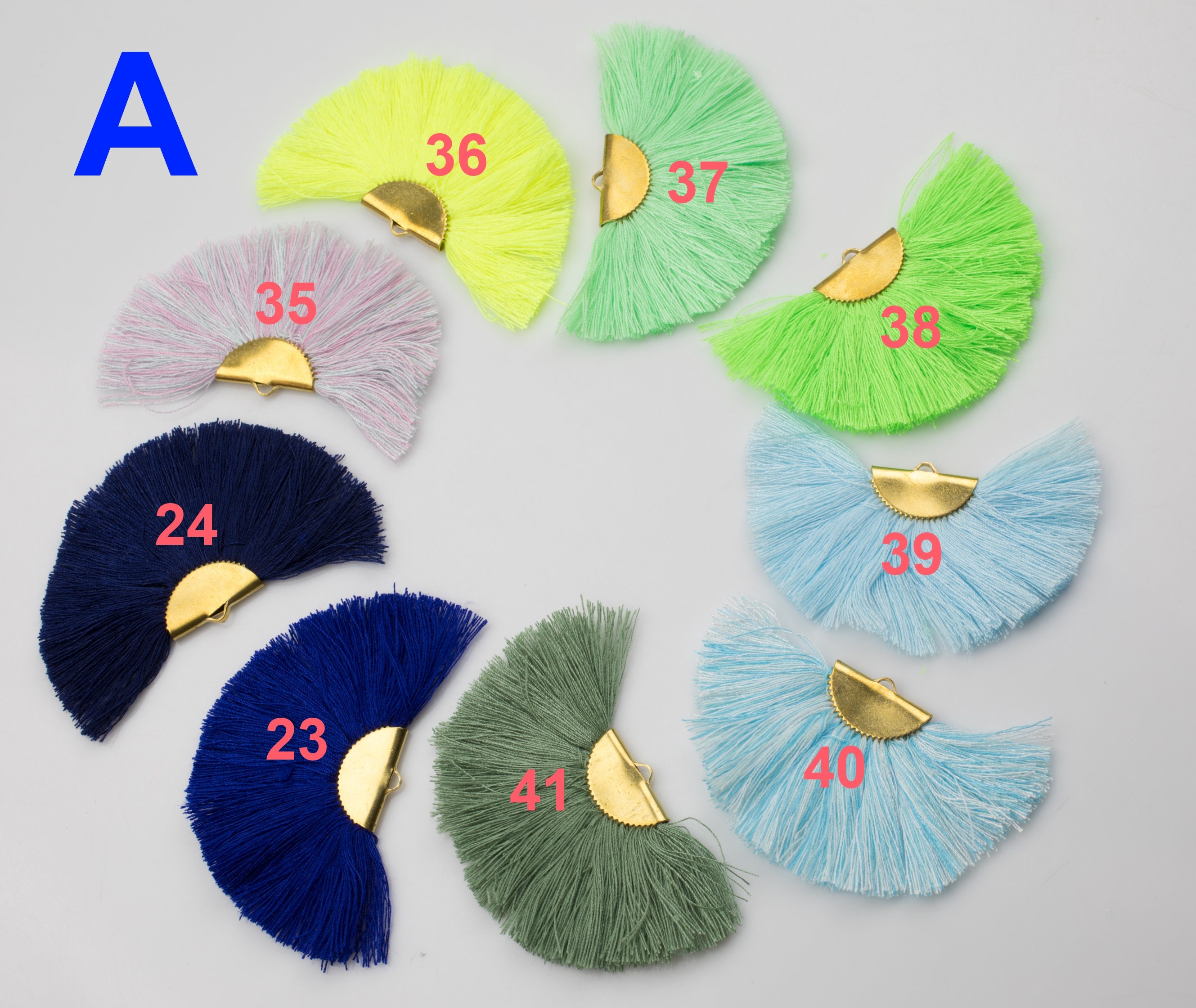 TASSEL EARRINGS FAN Tassel Earrings Many Colors Ready to Etsy