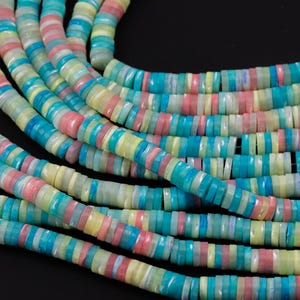 AAA Multi Color Mother of Pearl 4mm 6mm 8mm Heishi Beads 15.5&quot; Strand Shell Beads