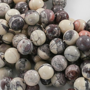 Natural Porcelain Jasper  Round 4mm, 6mm, 8mm, 10mm- Full 15.5 Inch Strand  Smooth Gemstone Beads