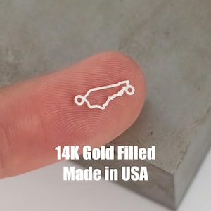 Kentucky Outline 14Kt Gold Filled or Sterling Cross Connectors Bracelet or Necklace Permanent Jewelry