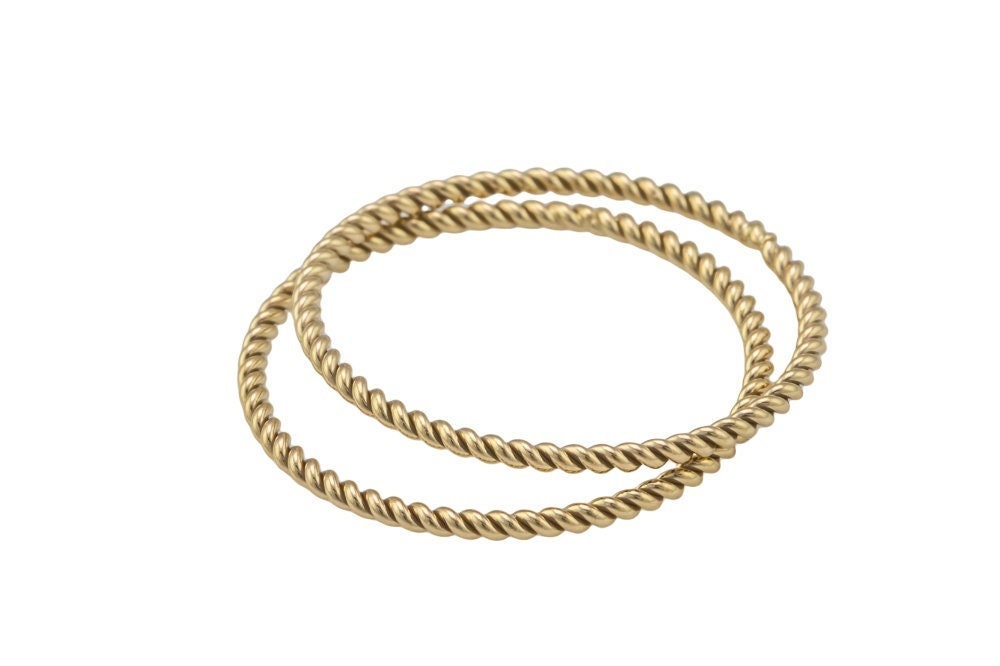 Gold Stackinf Rong's Woven- Gold Stack Ring, 14k Gold Filled Ring, Made in USA, Thin Gold ...