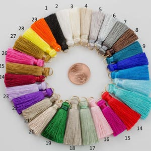 SILK TASSEL TASSLE Silk Tassels Tassles High Quality Small Tassels 4 pcs image 1