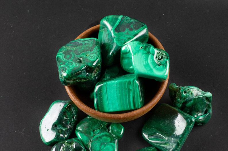 Natural Malachite Tumbled Nuggets Small Medium Large 1 pc image 1