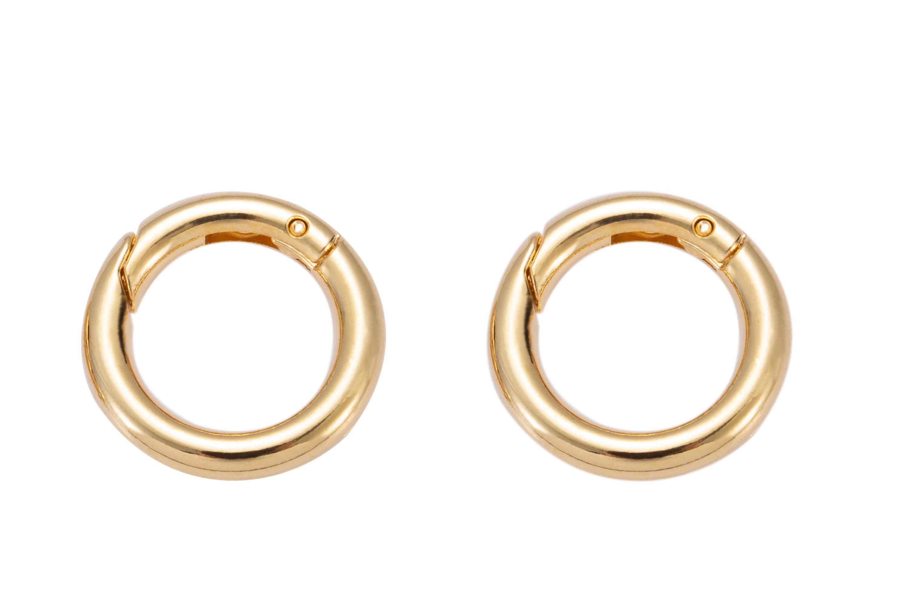 Spring Gates D Rings 1 or 2 Pcs Dainty Gold Spring Gate Ring Push Gate Ring 15mm - Etsy
