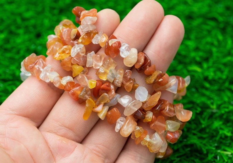 Carnelian Bracelet Stretchy String Bracelet Natural Gemstone Chips Bracelets Pre-charged Handmade Jewelry image 9