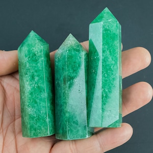1 Pc Natural Green Fluorite Obelisk Tower Point wand healing crystal Kryptonite Green Fluorite