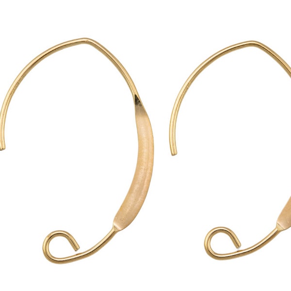 Gold Filled Earring Wire Earwire 20mm - 14/20 Gold Filled- USA Product-All Sizes 2 pcs  (1 Pair)