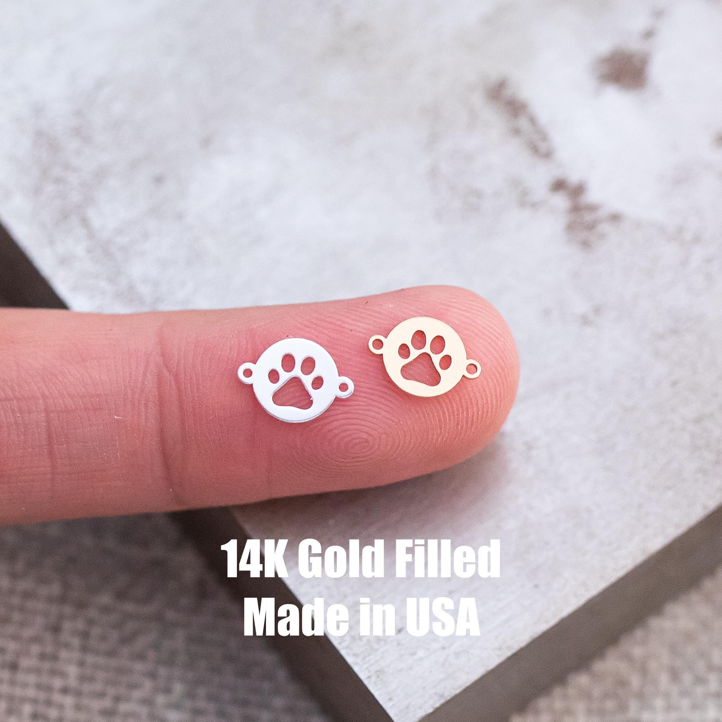 Paw Print Stud Earrings 10mm Sterling Silver - Made in the USA Paw Print Stud Earrings 10mm Sterling Silver - Made in the USA