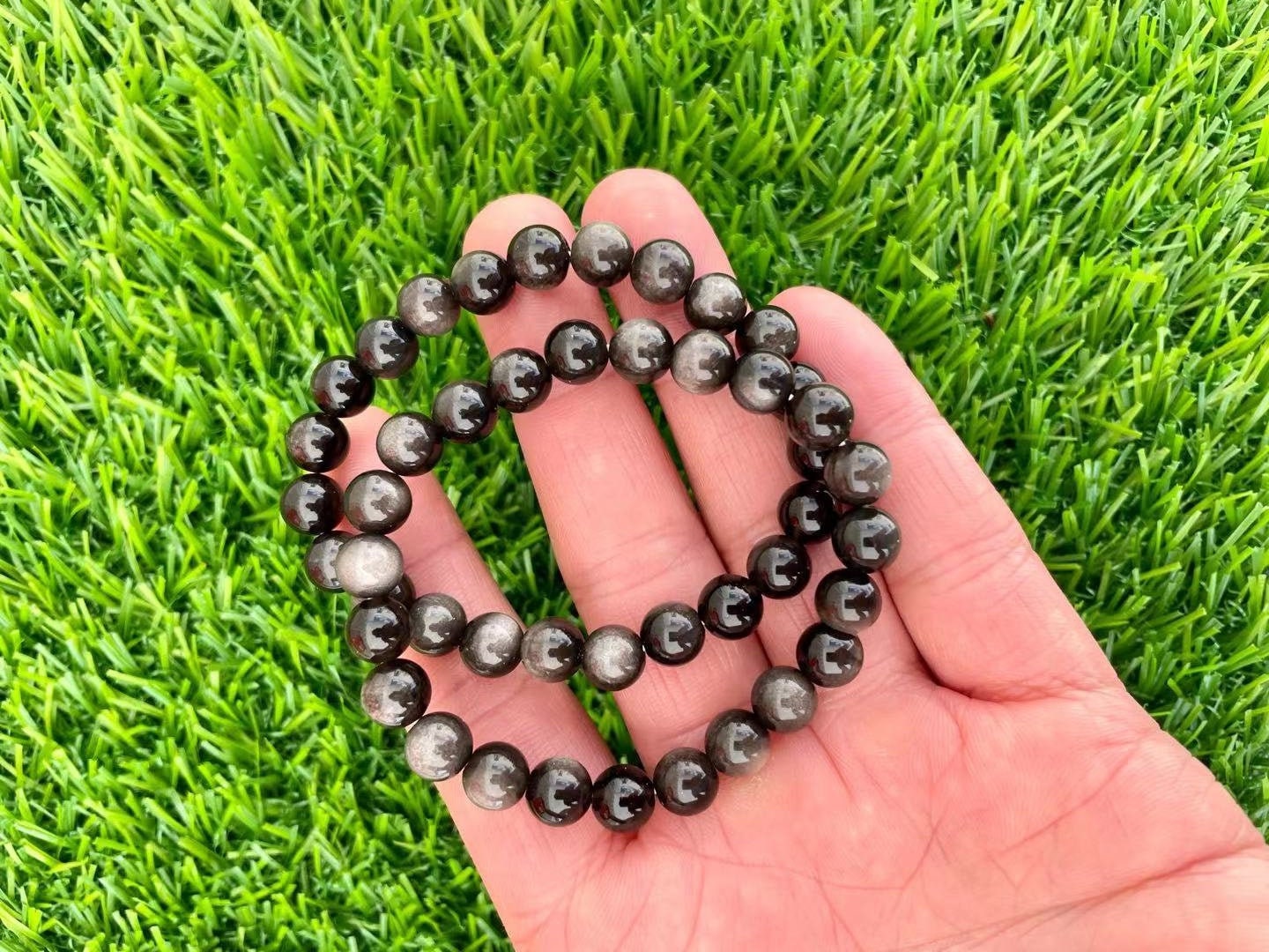 BRACCIALE CON 7 PIETRE IN OSSIDIANA - Il Grimorio Sardegna - Foto 4