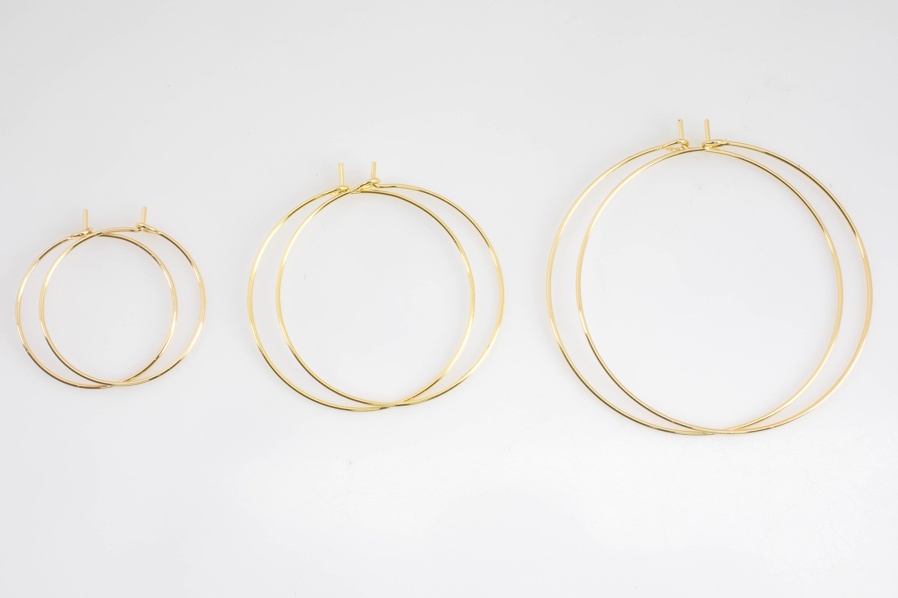 Gold Filled / White Gold Filled Earring Hoop Findings 20mm Etsy
