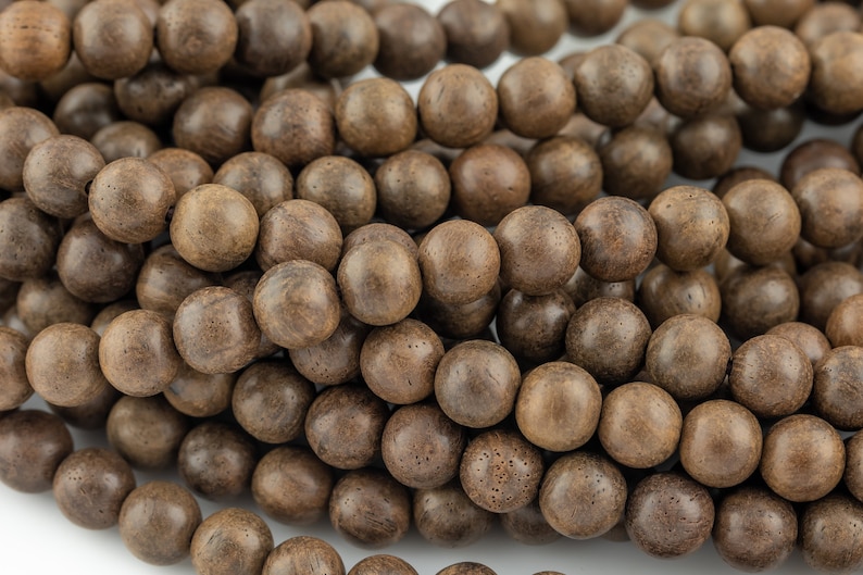 Natural Sandal Wood. 6mm or 8mm or 10mm Round. Full Strand Gemstone Beads image 2