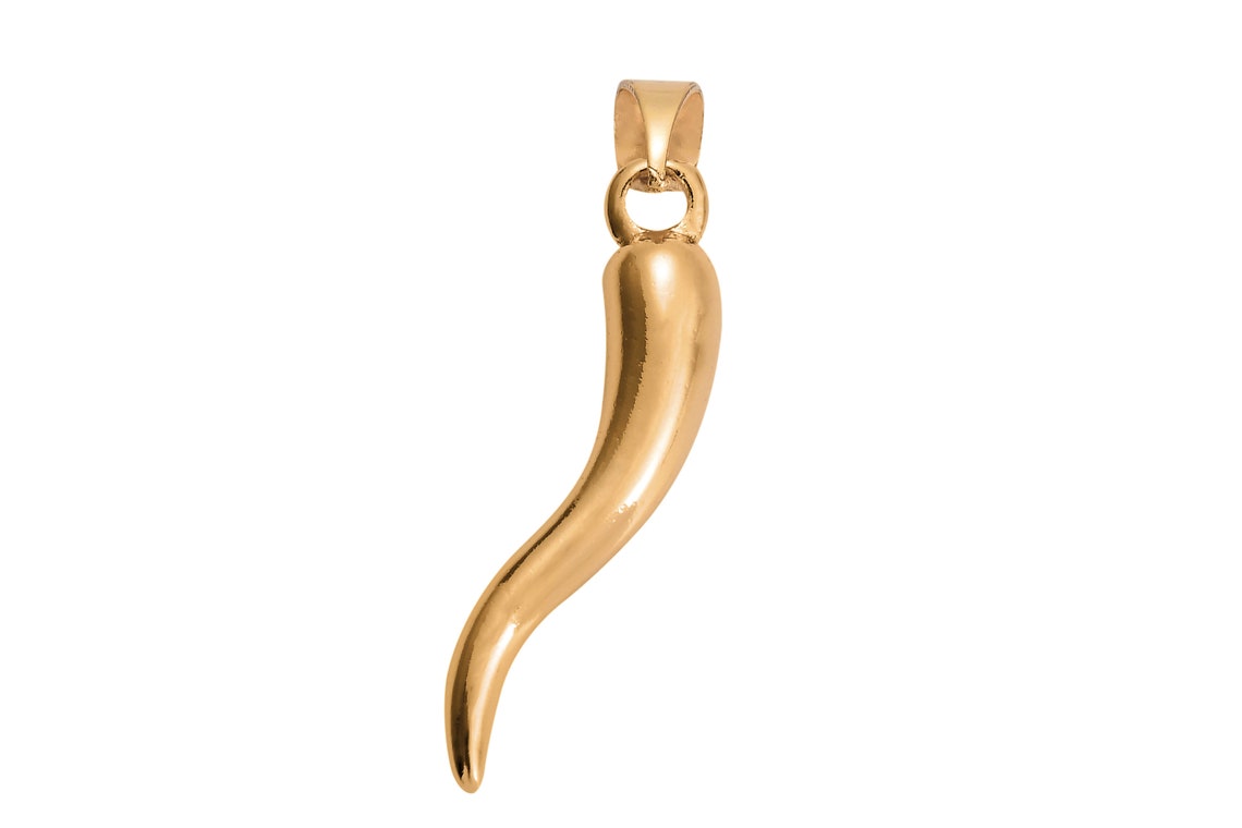 1 Pc 18K Gold Italian Horn Charm Cornicello Good Luck Etsy