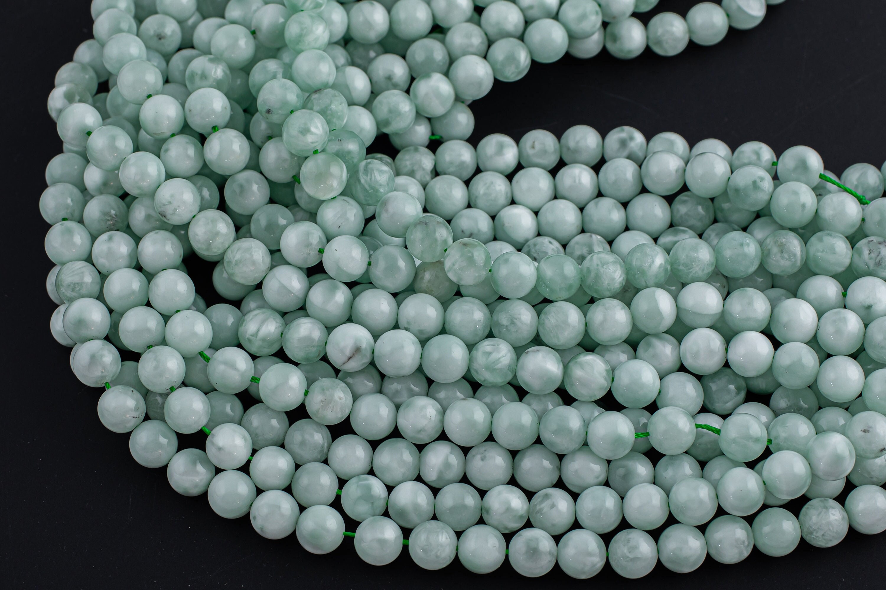 Green Moonstone Beads Smooth Round Beads 4mm 6mm 8mm 10mm 12mm