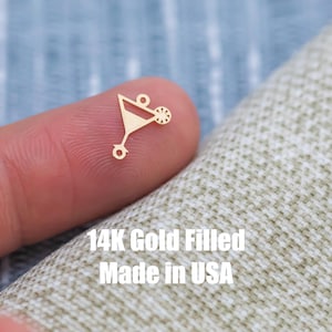 Martini Glas Stecker - 14Kt Gold Filled Sterling Silber - Stecker - Permanent Schmuck Versorgung
