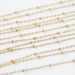 Gold Fill Beaded Satellite Chain -- By the Foot Permanent Jewelry Chain