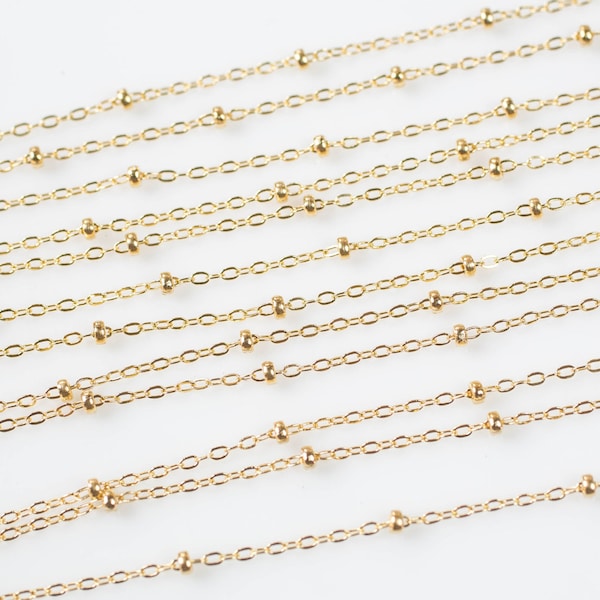 Gold Fill Beaded Satellite Chain -- By the Foot