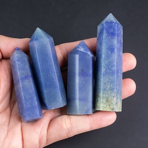Natural Blue Aventurine Obelisk Tower Point wand healing crystal Towers