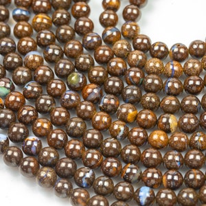Natural Australian Yowah Matrix Boulder Opal Beads 4mm 6mm 8mm 10mm 12mm 15.5 Strand image 7