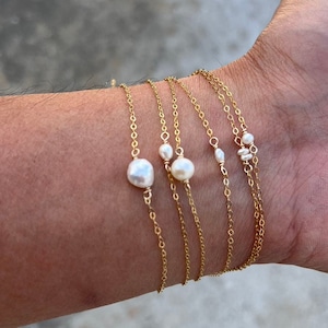 USA Gold Filled Permanent Jewelry Connectors Chained Pearl Connectors Real Gold Filled 2.5mm 6mm- Around 9 inches- Bracelet or Anklet