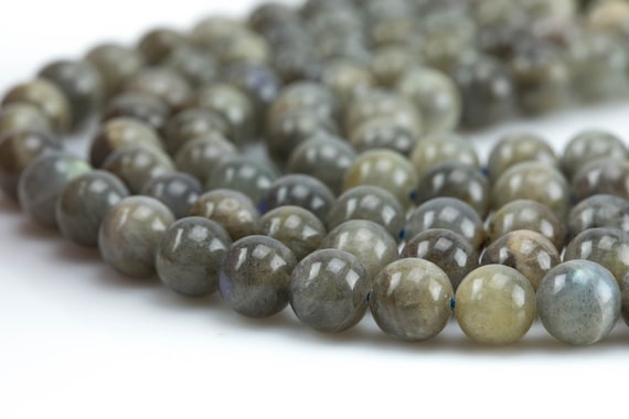 8-9MM Genuine Natural Gray Labradorite Grade A Round Gemstone Loose
