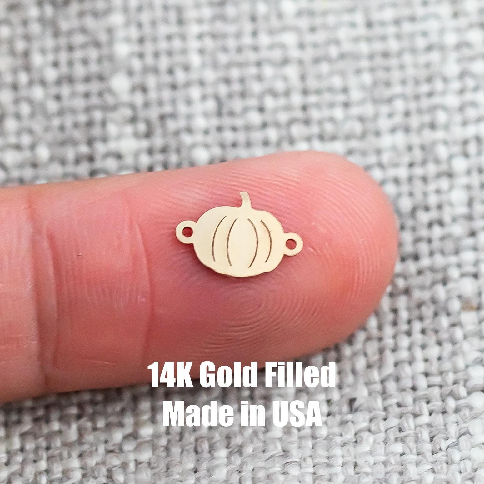 Kürbis Stecker - 14Kt Gold gefüllt Sterling Silber Herbst Herbst Halloween Stecker - Permanent Schmuck Versorgung
