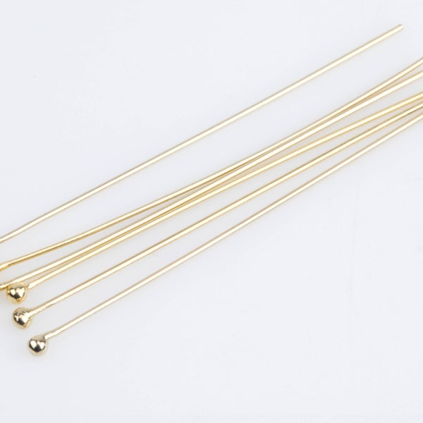 Gold Filled Ball Pin- 24 Ga- 14/20 Gold Filled- USA Product-1.5 Inches- 8 pieces per order
