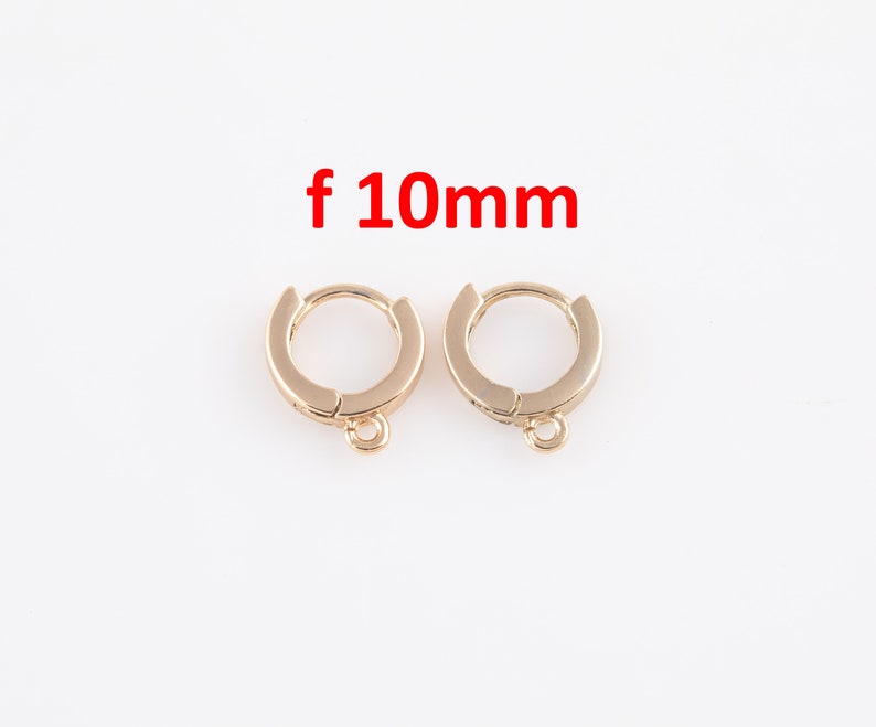 4pc Gold Filled Earring Hoops Lever Back one touch w/ open link Lever Hoop earring Nickel free Lead Free for Earring Charm Making Findings f 10mm thicker