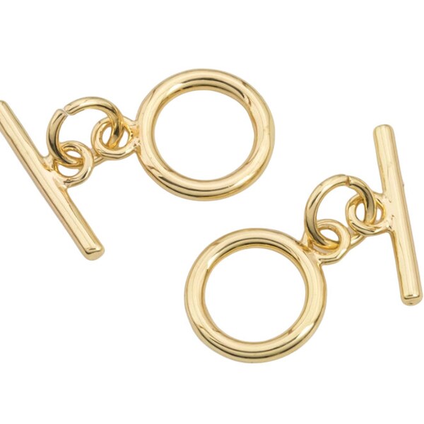 2 sets per order -9mm 14K Gold Toggle Clasp for Bracelet Necklace Jewelry Making Supply