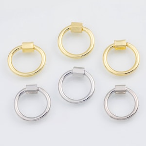18K Gold PVD Round Carabiner Screw Clasp 19mm 20mm Screw Clasp Oval , Interlocking Round Clasp, Circle Shaped Clasps, Gold, - Tarnish Resist