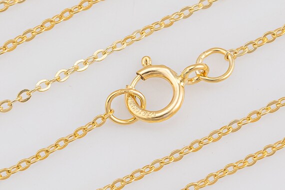 極細14K 14/20ゴールドフィルドネックレスチェーン、アメリカ製、繊細 