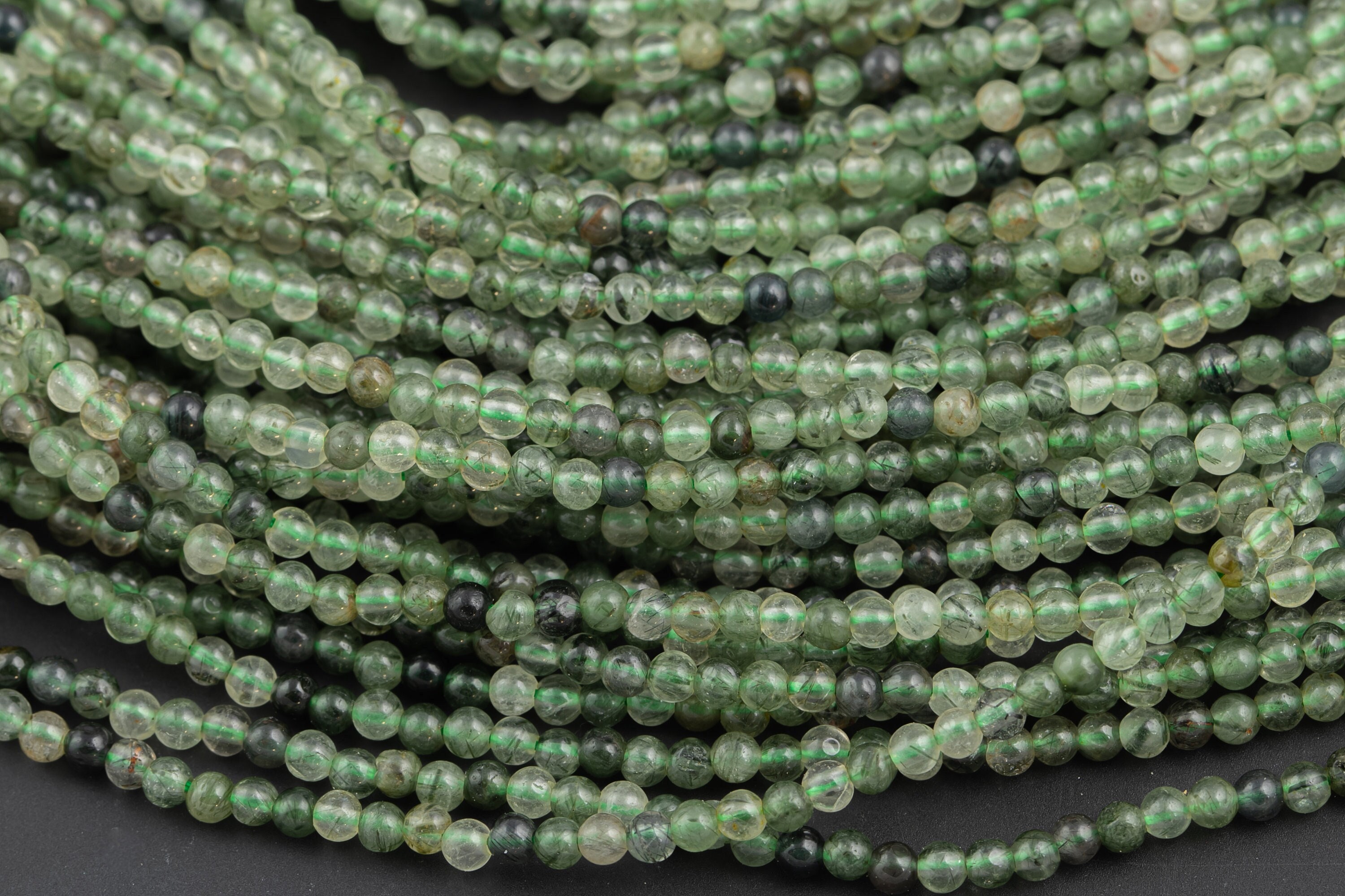 Natural Green Rutilated Quartz 3mm Full Strand 15.5 - Etsy