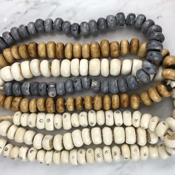 40 perles en os blancs du Kenya polis : Perles géantes en os, perles rondes, perles en os du Kenya, grosses perles en os, perles décoratives pour tenture murale