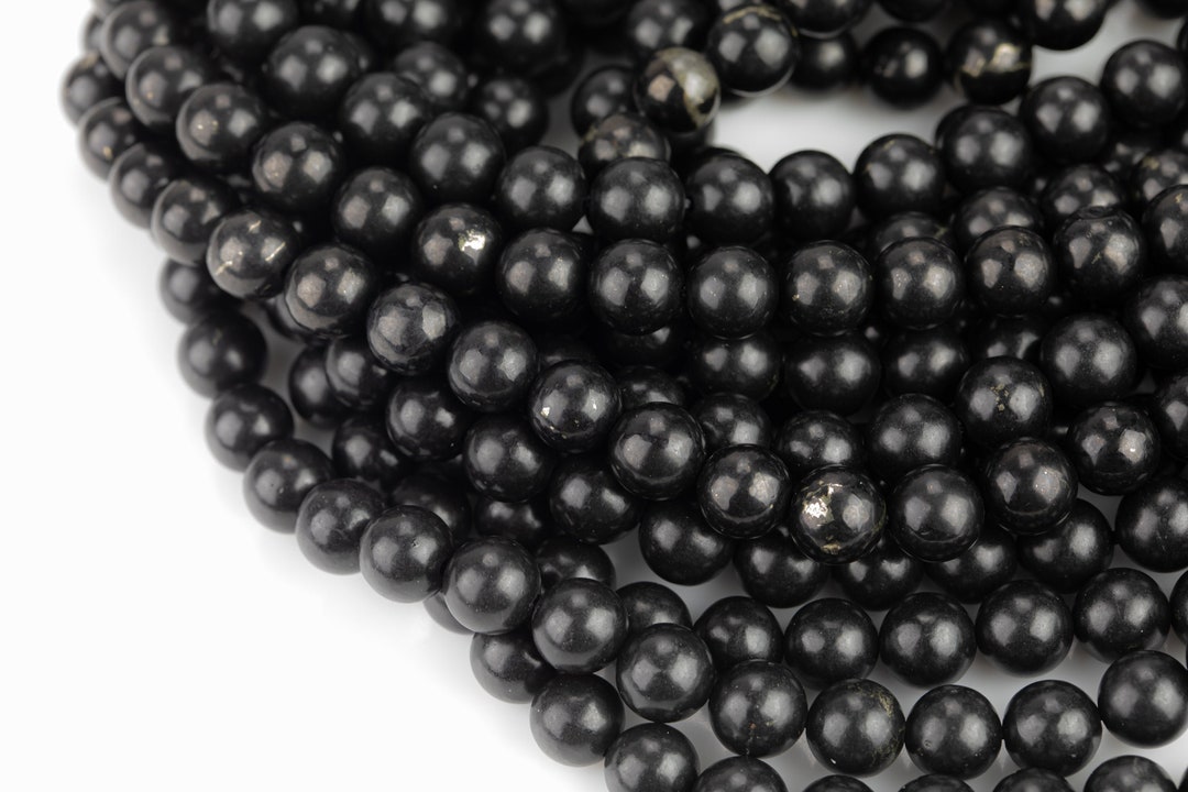 Natural Genuine Shungite 4mm 6mm 8mm 10mm 12mm Round Beads High Quality ...