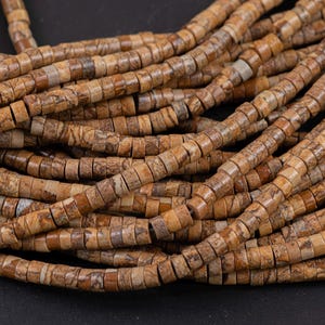Picture Jasper-  Heishi Discs Beads 2x4mm 3x6mm 15.5&quot; Strand