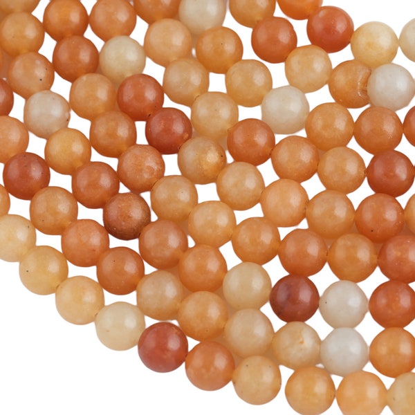 Natural Orange Golden Aventurine, High Quality in  Round, 4mm, 6mm, 10mm, 12mm AAA Quality  Smooth Gemstone Beads