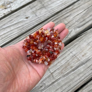 Carnelian Bracelet Stretchy String Bracelet Natural Gemstone Chips Bracelets Pre-charged Handmade Jewelry image 8