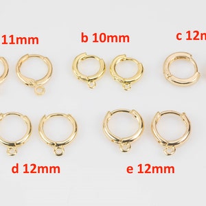 4pc Gold Filled Earring Hoops Lever Back one touch w/ open link Lever Hoop earring Nickel free Lead Free for Earring Charm Making Findings