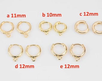 4pc Gold Filled Earring Hoops Lever Back one touch w/ open link Lever Hoop earring Nickel free Lead Free for Earring Charm Making Findings