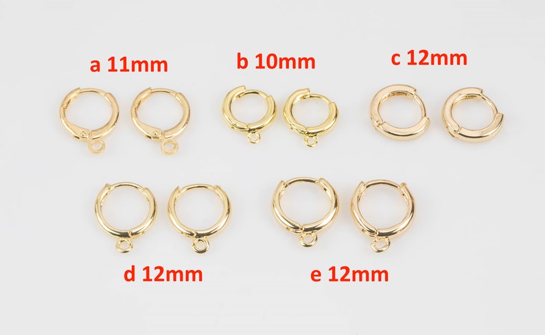 4pc Gold Filled Earring Hoops Lever Back one touch w/ open link Lever Hoop earring Nickel free Lead Free for Earring Charm Making Findings image 1
