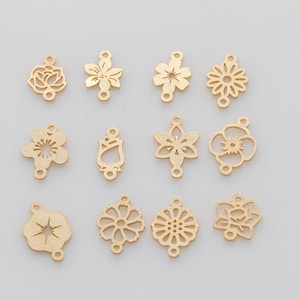 Birth Month Flower Connector - 14Kt Gold Filled Sterling Silver - Flower Connectors - Permanent Jewelry Supply- 1x or 25x pieces- Wholesale