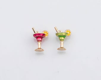 Colgante para bebidas Martini Margarita de oro PVD de 18 quilates - Resistente al deslustre