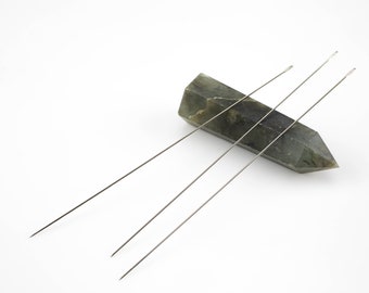 Long Stiff Beading Needle - Bead Making Specific- Comes with 1 Needle Stringing Tool- 3 Needles per Order