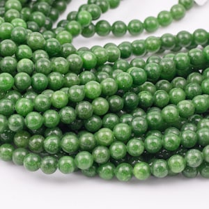Olive Green - JADE Smooth Round-  6mm 8mm 10mm 12mm-Full Strand 15.5 inch Strand AAA Quality
