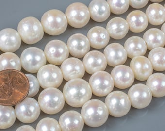 12-13mm Jumbo Large Hole Freshwater Pearl, 7.5 Inch Strand! A Quality Big Hole Beads