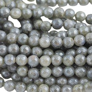 Natural Mystic Labradorite, High Quality in Faceted Round 4mm, 6mm, 8mm, 10mm, 12mm, 14mm AAA Quality Gemstone Beads image 2