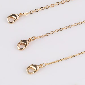 Dainty 14k Gold Necklace Chains for Layering - 1mm Oval Chain 16&quot; 18&quot; 20&quot; with extender Tarnish Resistant
