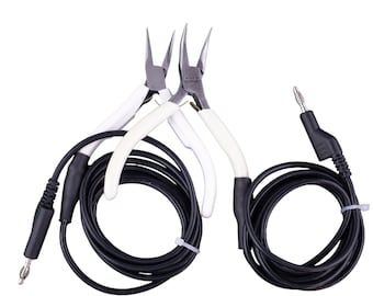 5ft Grounded Pliers Set Extra Long Extension for Permanent Jewelry for Orion Mpulse Zapp Amazon Jupiter Welders! 1 Curved Tip 1 Thin Tip